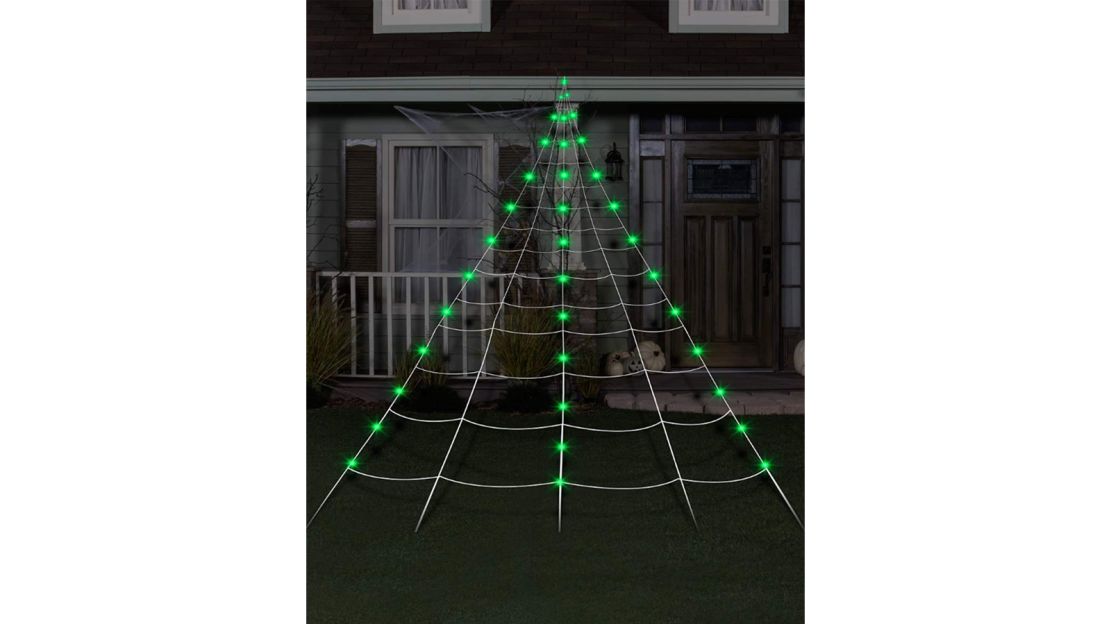 10-Foot Light-Up Green Spiderweb