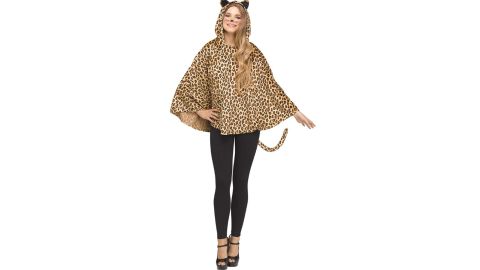 Adult Leopard Hooded Poncho