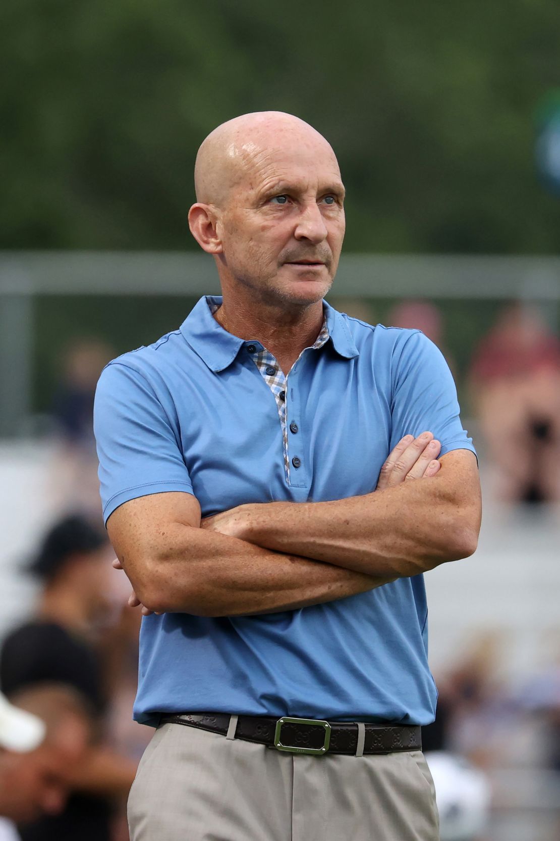 Riley watches on during a North Carolina Courage match in July, 2021. 