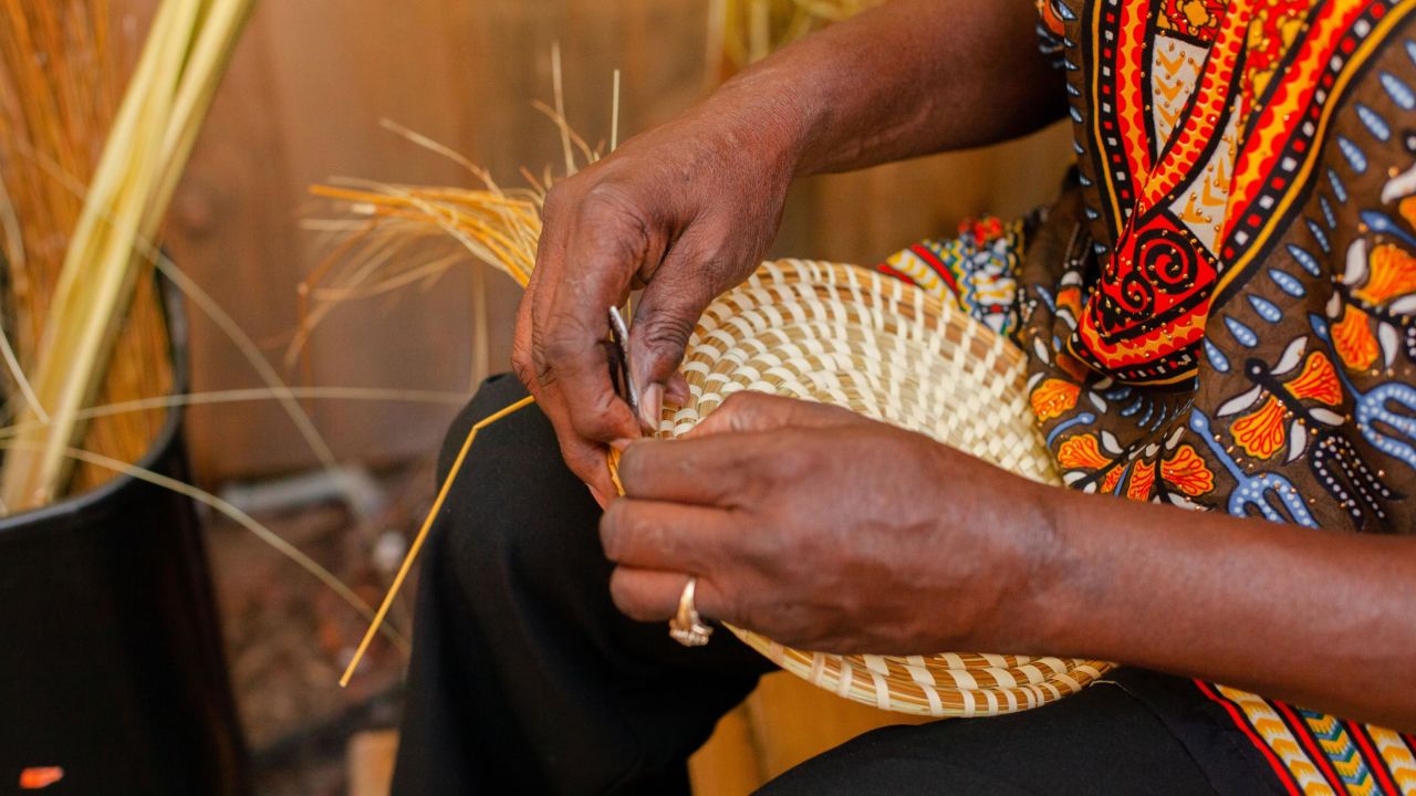 Gullah basket weaving has been passed down for generations and is an key part of the culture. 