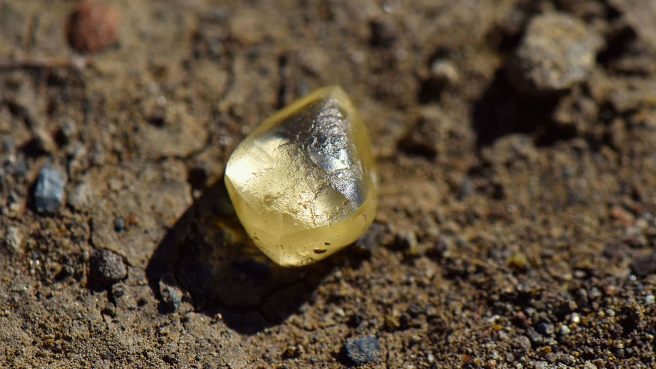 A woman found this 4.8-carat yellow diamond within an hour of searching the Crater of Diamonds State Park in Arkansas. 