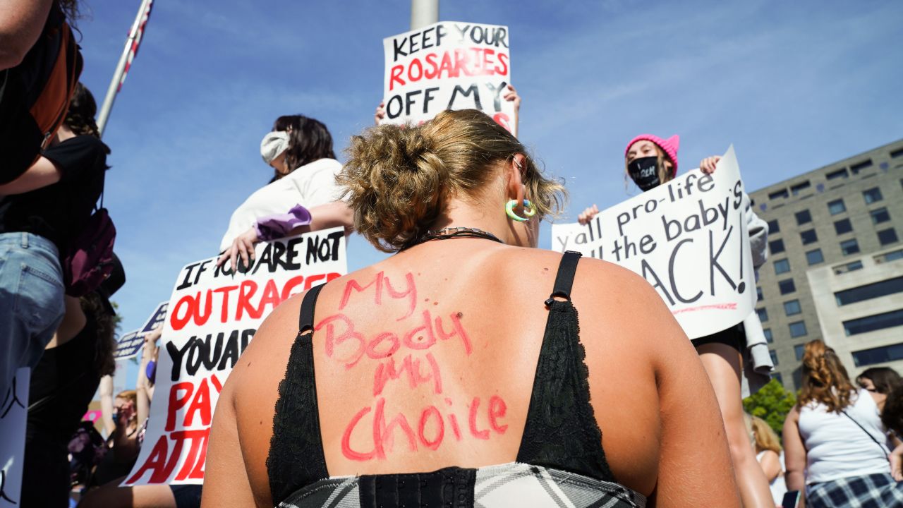 Protesters attend the Rally For Abortion Justice on October 2, 2021 in Washington, DC.