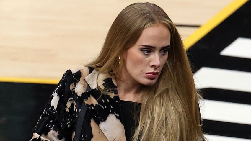 PHOENIX, ARIZONA - JULY 17: Singer Adele looks walks in during the second half in Game Five of the NBA Finals between the Milwaukee Bucks and the Phoenix Suns at Footprint Center on July 17, 2021 in Phoenix, Arizona. NOTE TO USER: User expressly acknowledges and agrees that, by downloading and or using this photograph, User is consenting to the terms and conditions of the Getty Images License Agreement.  (Photo by Ronald Martinez/Getty Images)