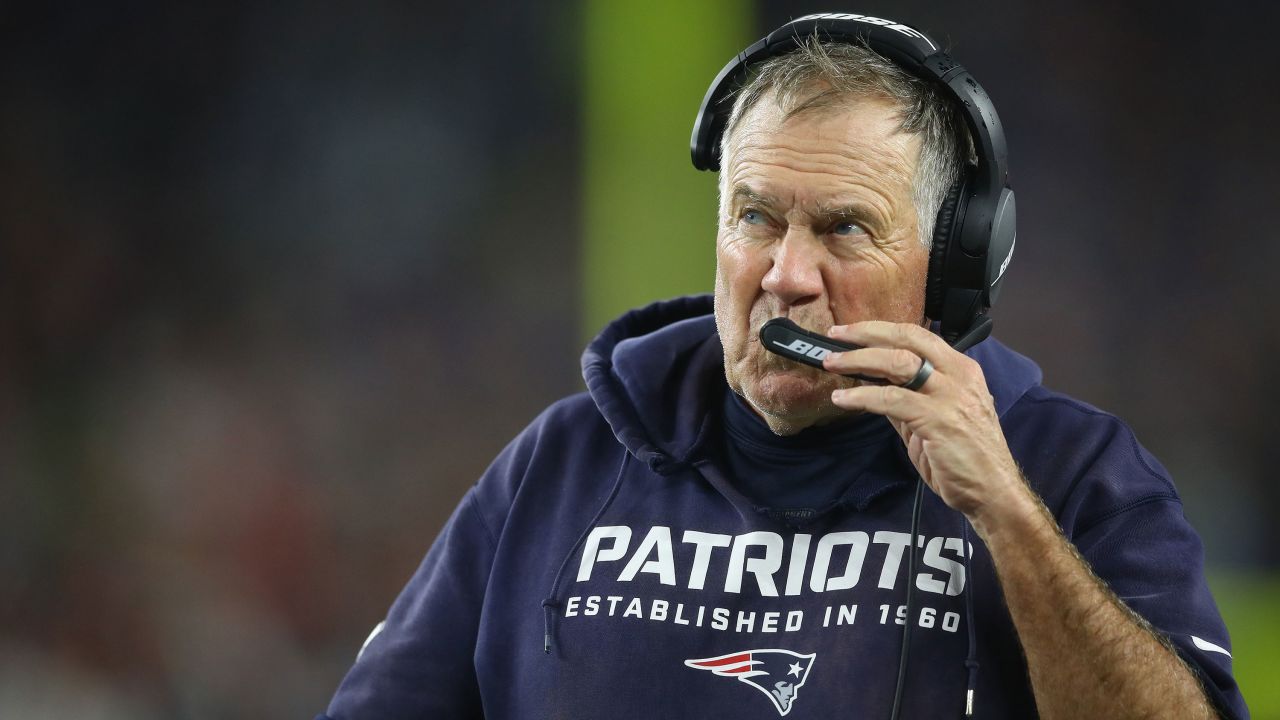 Belichick looks on against the Tampa Bay Buccaneers.