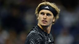 NEW YORK, NEW YORK - SEPTEMBER 10:  Alexander Zverev of Germany looks on as he plays against Novak Djokovic of Serbia during their Men's Singles semifinal match on Day Twelve of the 2021 US Open at the USTA Billie Jean King National Tennis Center on September 10, 2021 in the Flushing neighborhood of the Queens borough of New York City. (Photo by Sarah Stier/Getty Images)