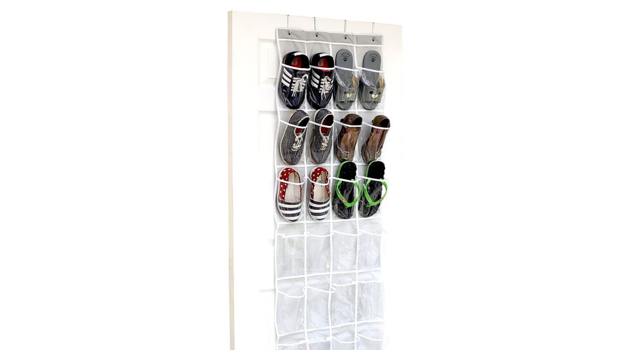 Simple Houseware Crystal Clear Over The Door Hanging Shoe Organizer