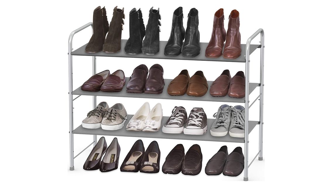 Simple Houseware Hanging Closet Organizers 24 Section Shoe Shelves, Black