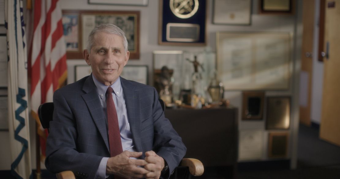 Dr. Anthony Fauci in the documentary 'Fauci,' interviewed in his office at the National Institute of Allergy and Infectious Diseases. 