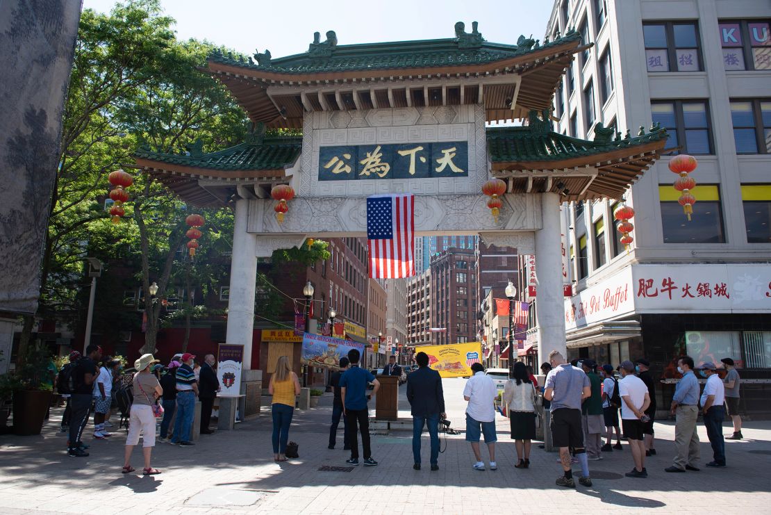The Chinese American Heritage Foundation hosts a memorial in Boston's Chinatown in remembrance of Vincent Chin.