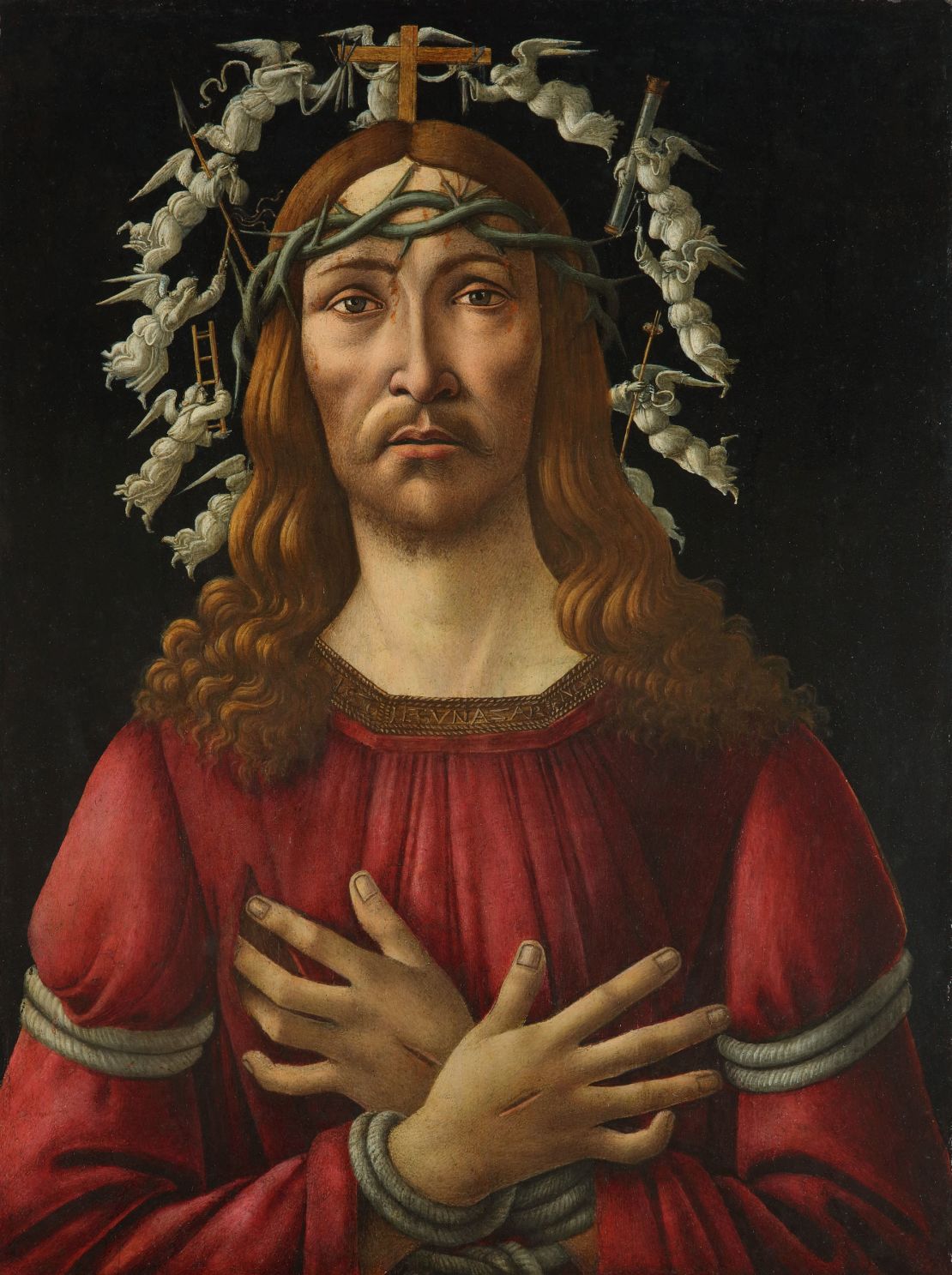 A closer view of Sandro Botticelli's "The Man of Sorrows."