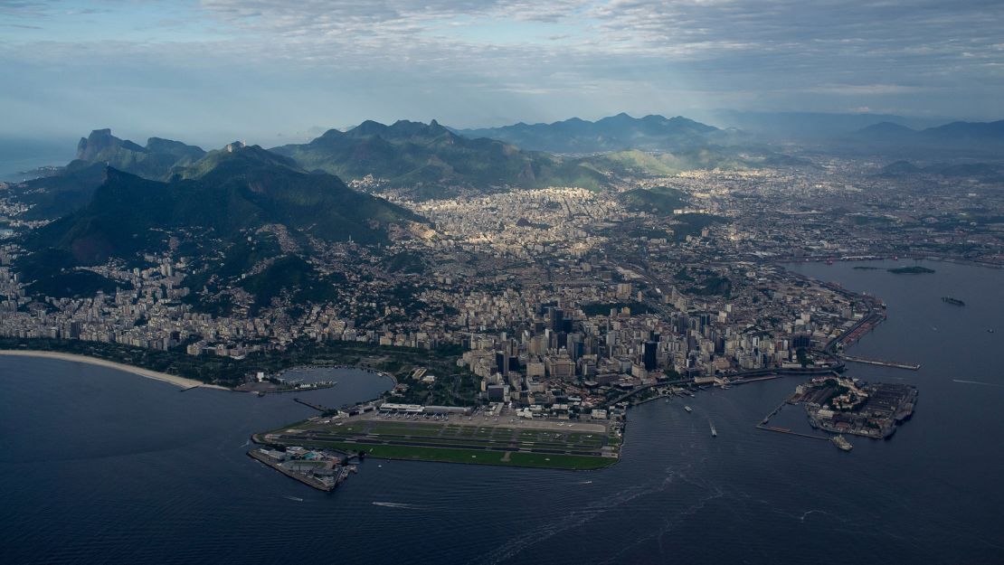 Santos Dumont airport offers sweeping views of Guanabara Bay.
