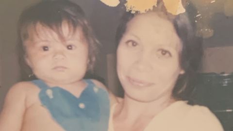 Rosie Jimenez, right, carries her daughter Monique Jimenez, left, in an undated photo. 