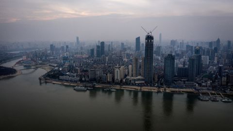 View of the Yangtse river in Wuhan, China on March 4, 2020.  