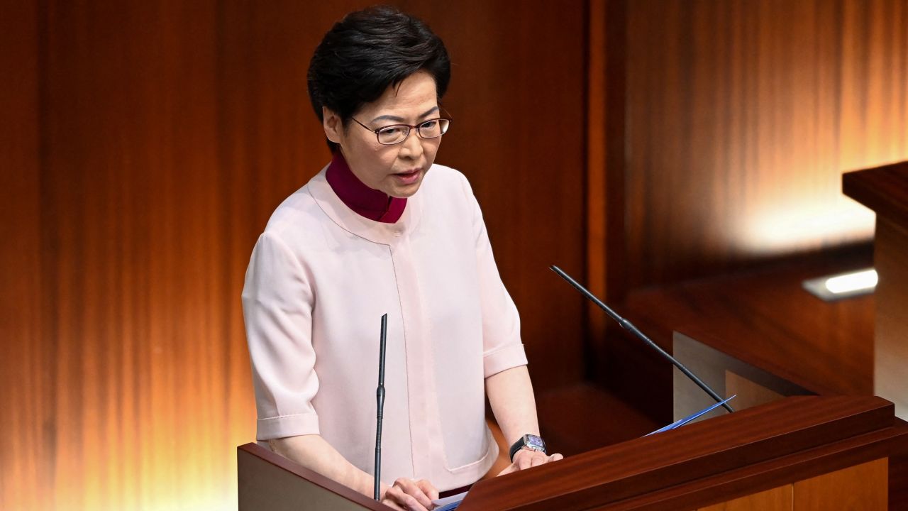 Hong Kong Chief Executive Carrie Lam at the Legislative Council on October 6.
