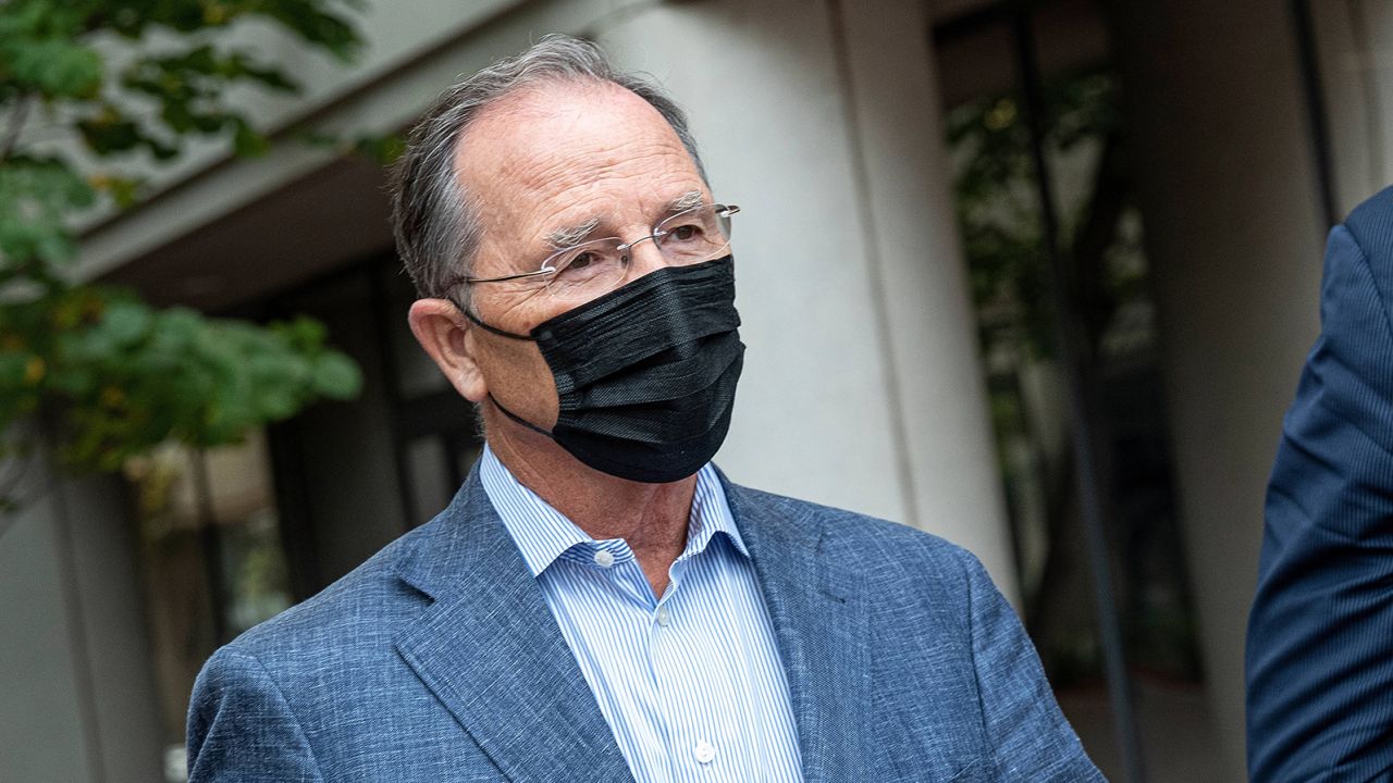 Steven Burd, former chief executive officer of Safeway, exits the federal court in San Jose, California, on Wednesday, Oct. 6, 2021.