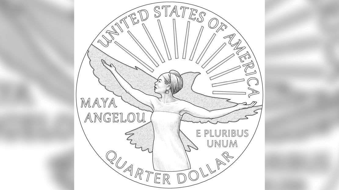 The quarter that honors Maya Angelou evokes one of her most famous works, the autobiography "I Know Why the Caged Bird Sings." 