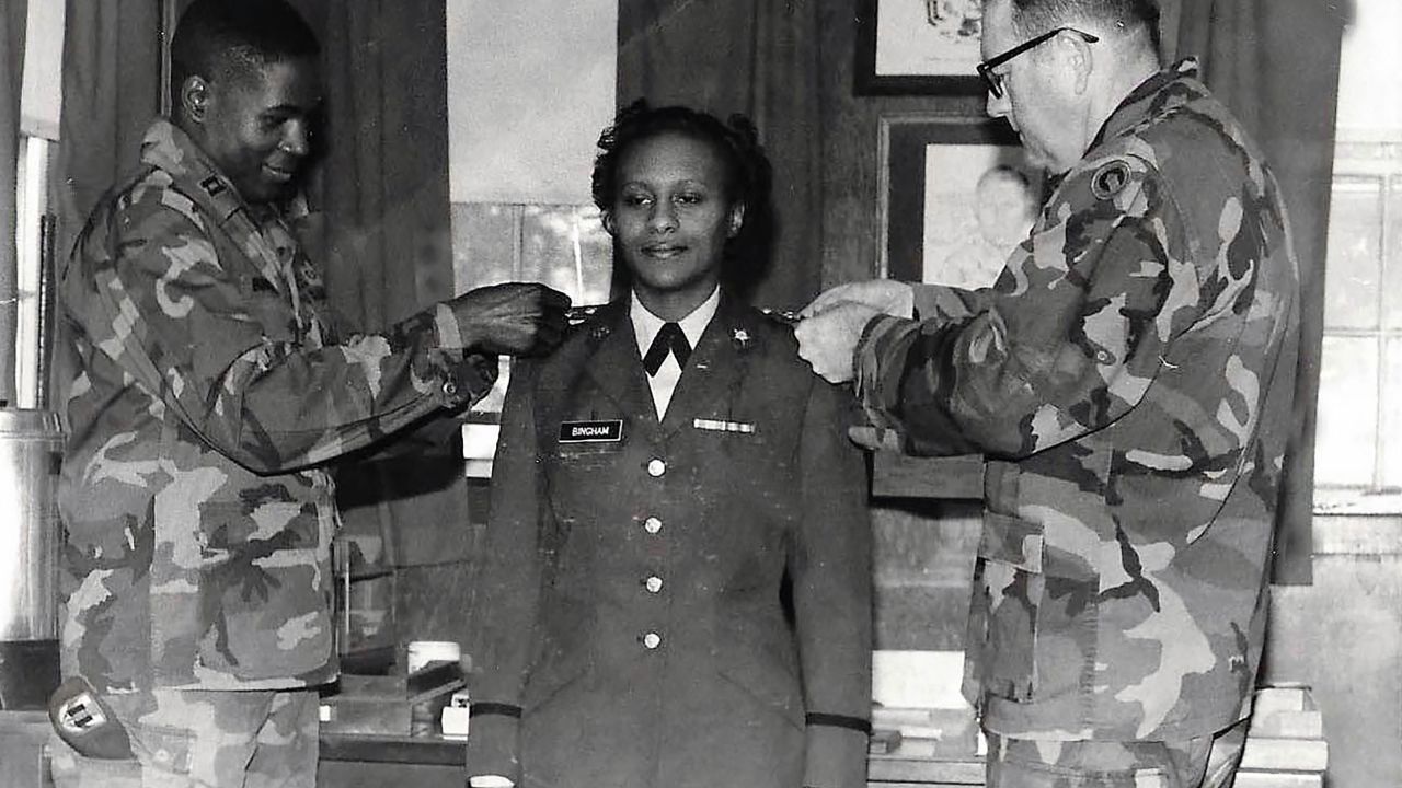 Gwen Bingham at her promotion ceremony to Captain. 