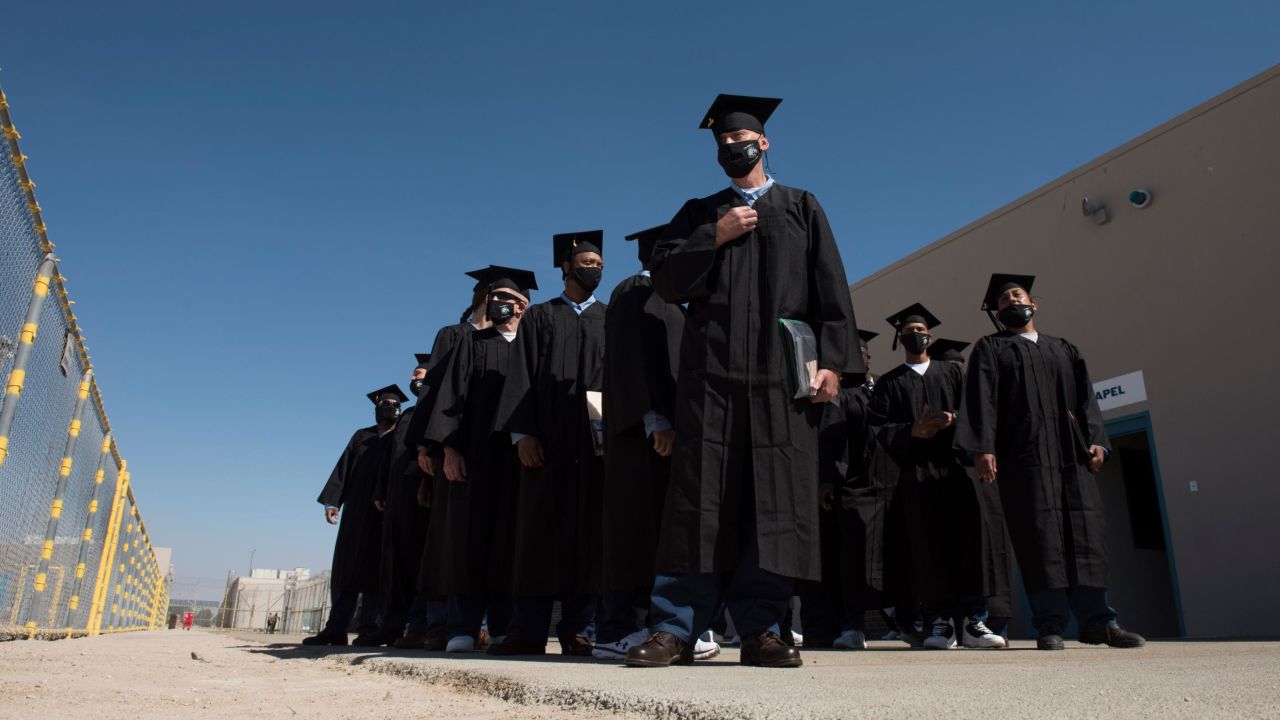 The graduates during the ceremony.