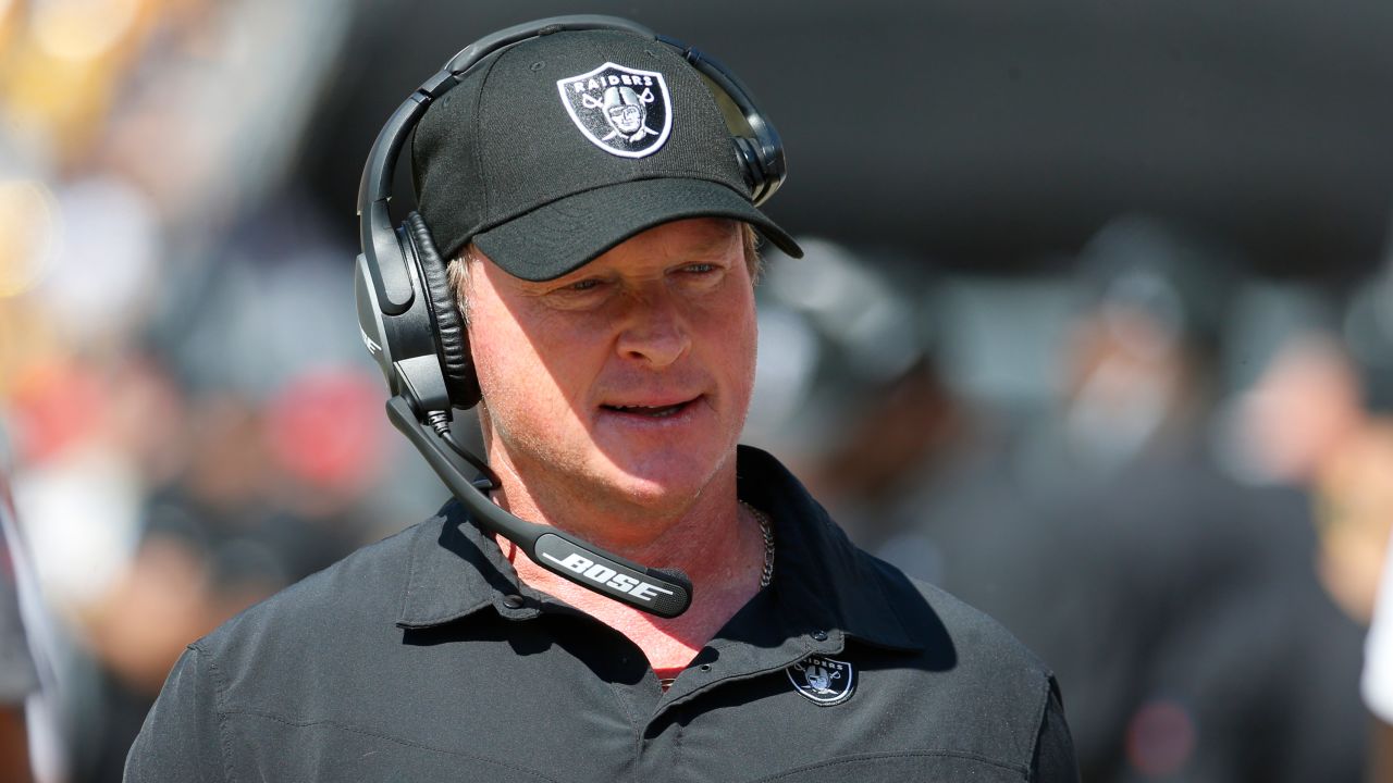 Jon Gruden, head coach of the Las Vegas Raiders, did not dispute writing the email.