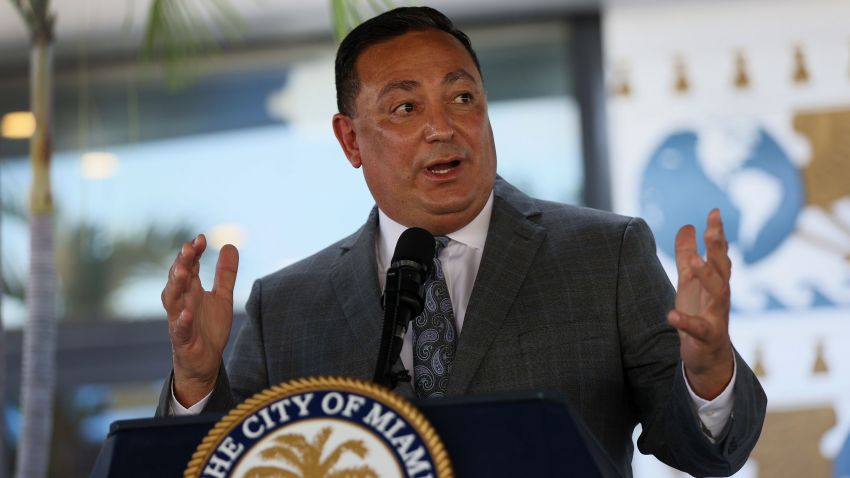 MIAMI, FLORIDA - MARCH 15: The City of Miami's new Police Chief Art Acevedo speaks to the media during his introduction at City Hall on March 15, 2021 in Miami, Florida. Acevedo is leaving his job as police chief in Houston, Texas to take over Miami's police department of about 1,400 officers. (Photo by Joe Raedle/Getty Images)