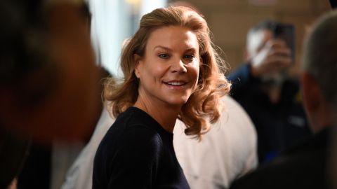 Newcastle United's new director Amanda Staveley arrives with colleagues at St James' Park in Newcastle upon Tyne in northeast England on October 8, 2021, after the sale of the football club to a Saudi-led consortium was confirmed.
