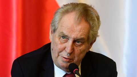 Czech President Milos Zeman, seen at a news conference at Prague Castle in May.