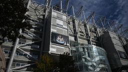 A picture shows the exterior of Newcastle United football club's stadium St James' Park in Newcastle upon Tyne in northeast England on October 8, 2021. - A Saudi-led consortium completed its takeover of Premier League club Newcastle United on October 7 despite warnings from Amnesty International that the deal represented "sportswashing" of the Gulf kingdom's human rights record. (Photo by Oli SCARFF / AFP) (Photo by OLI SCARFF/AFP via Getty Images)