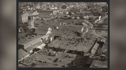 A birds-eye view of San Jose's Chinatown in 1887 before it was destroyed by fire.