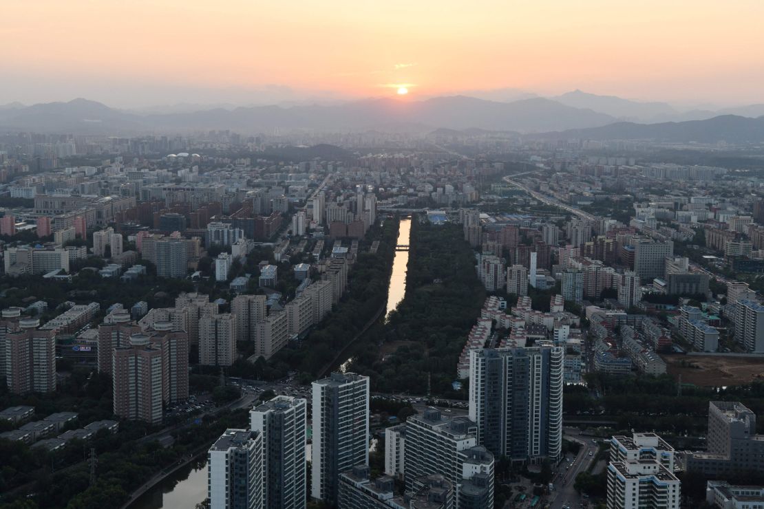 Residential buildings are seen in Beijing on September 17.