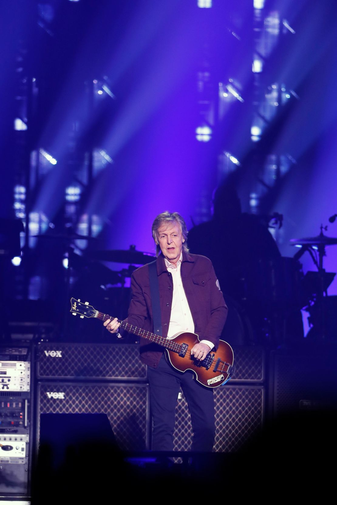 Paul McCartney plays at a concert for his Freshen Up tour at the SAP Center in San Jose, California, on Wednesday, July 10, 2019.