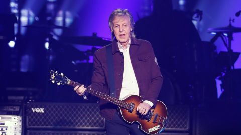 Paul McCartney plays at a concert for his Freshen Up tour at the SAP Center in San Jose, California, on Wednesday, July 10, 2019.