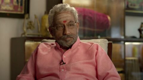 Indian actor Nedumudi Venu in the 2019 Malayalam film 'Sarvam Thaalamayam.'
