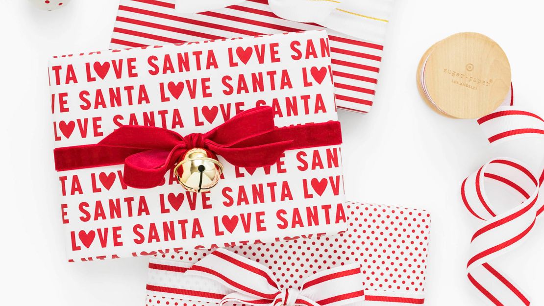 Sugar Paper Red Love Santa Gift Wrap