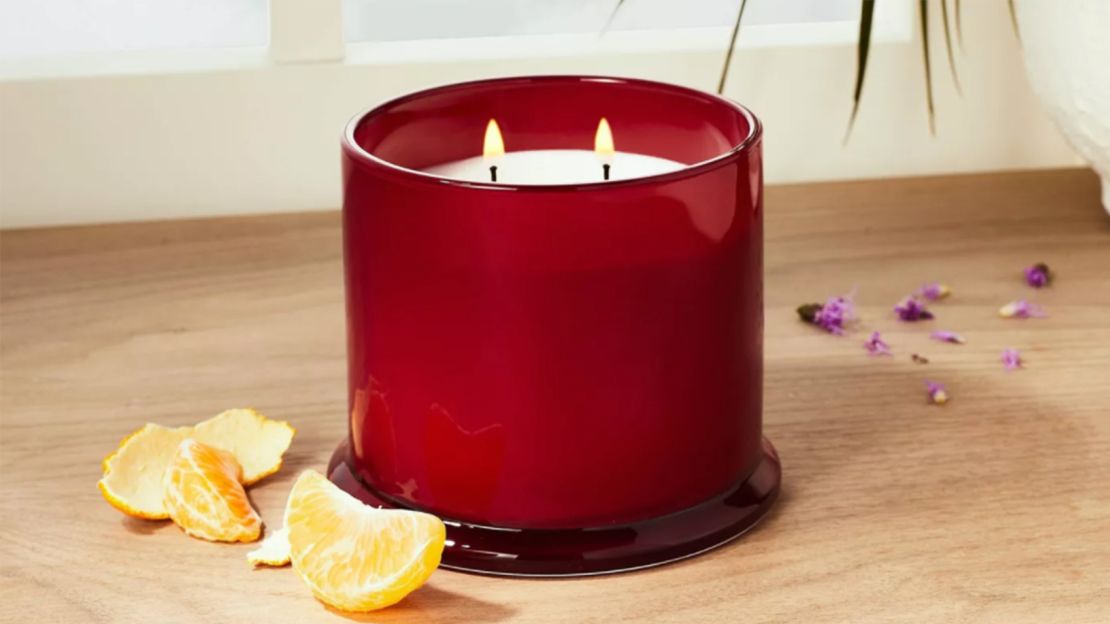 Opalhouse Designed With Jungalow Glass Lidded Burgundy Candle