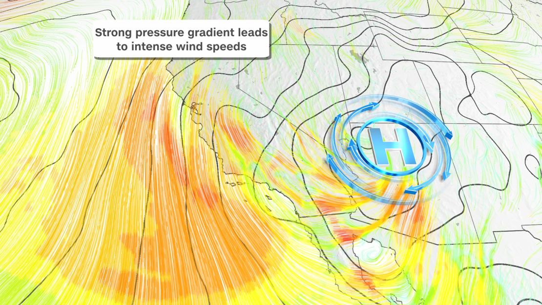 Strong winds from the north to northwest combined with low humidity values and dry fuels lead to critical fire weather conditions across California on Monday.