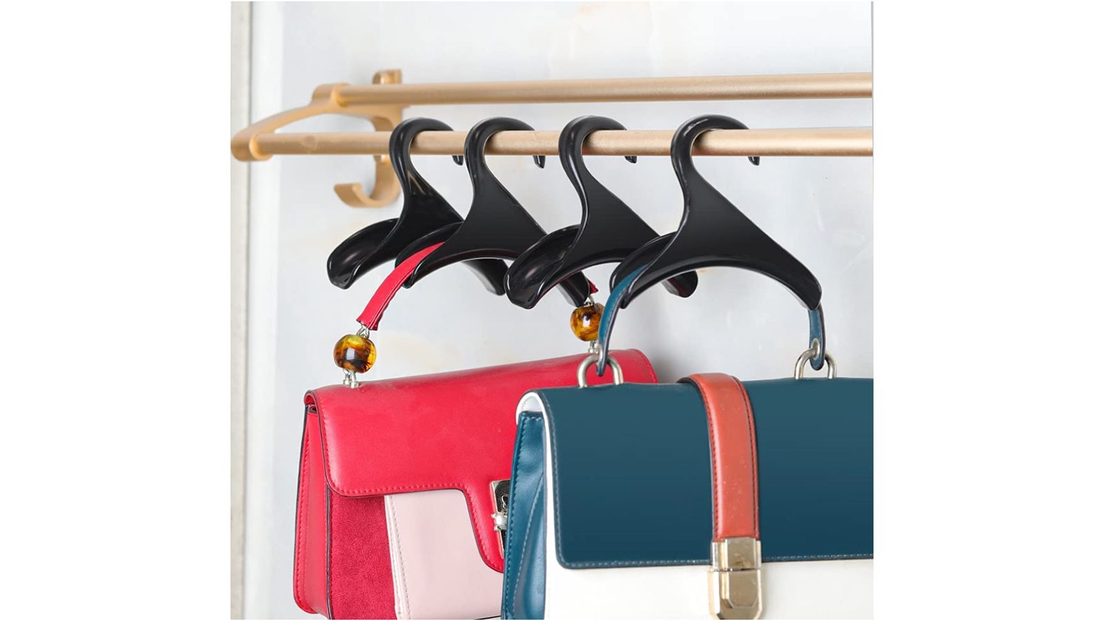 2 Packs Bag Hanger, Purse Hanger Closet, Purse Hooks for Closet, Handbag  Hanger, White & Grey Storage Organizer for Backpacks, Clothes or Handbag