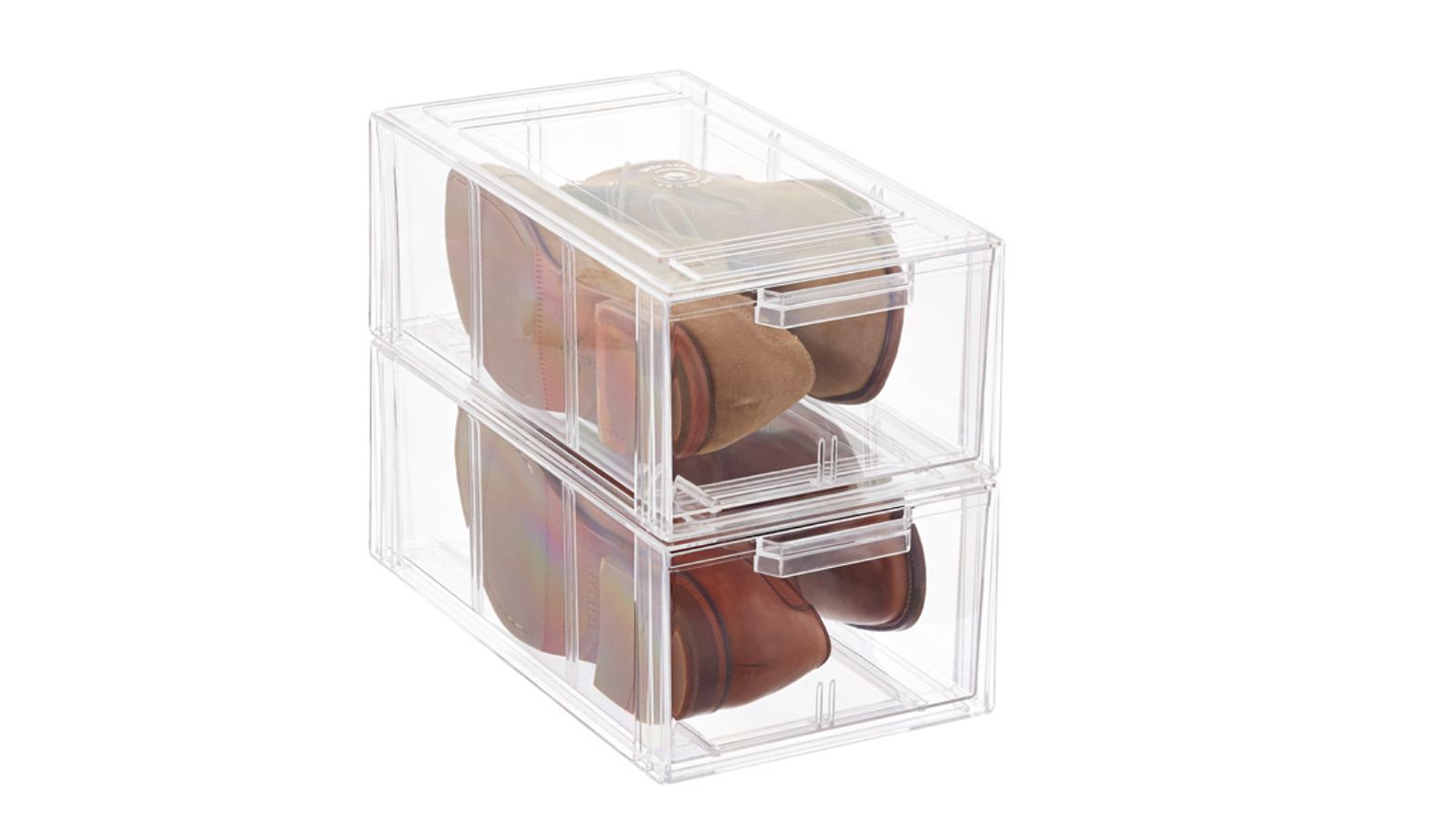 Clear Stackable Large Shoe Drawer Case of 4