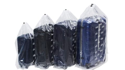 Housse anti-poussière Grands sacs à cordon en plastique pour le rangement et les bagages, paquet de 4