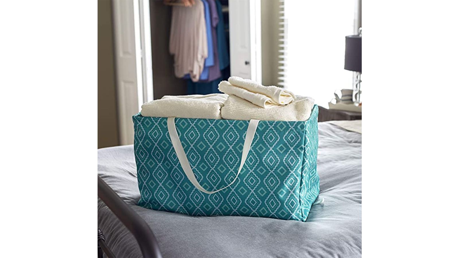 Household Essentials Krush Rectangle Utility Tote Bag, Teal, Blue
