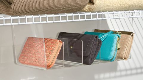 mDesign Plastic 5 Compartment Hanging Closet Storage Organizer Tray