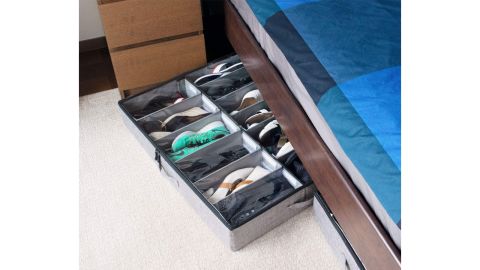 StorageLAB Organisateur de rangement pour chaussures sous le lit avec séparateurs réglables