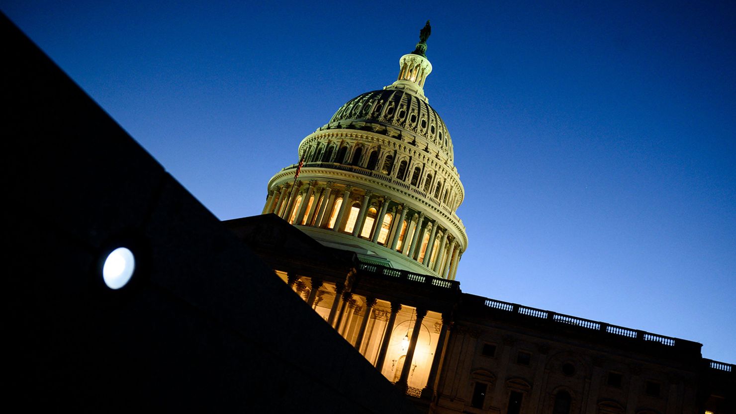 The US Capitol at dusk in Washington on October 1, 2021.