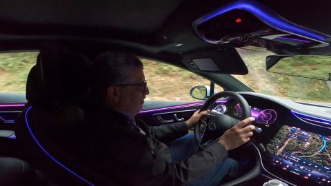 The Mercedes EQS has a rich palette of interior lights.