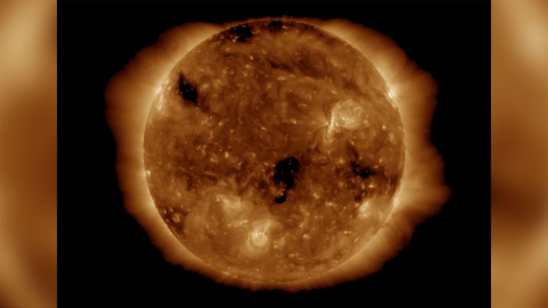 The Sun, pictured here in a composite image, is getting more active.