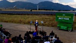 President Joe Biden makes remarks during a press conference on the grounds of National Renewable Energy Laboratory (NREL) on September 14, 2021 in Arvada, Colorado. 