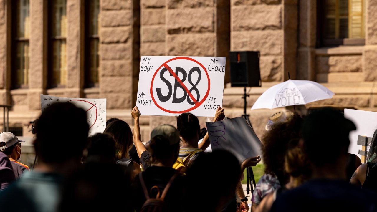 Abortion rights activists rally at the Texas State Capitol on September 11, 2021, in Austin. 
