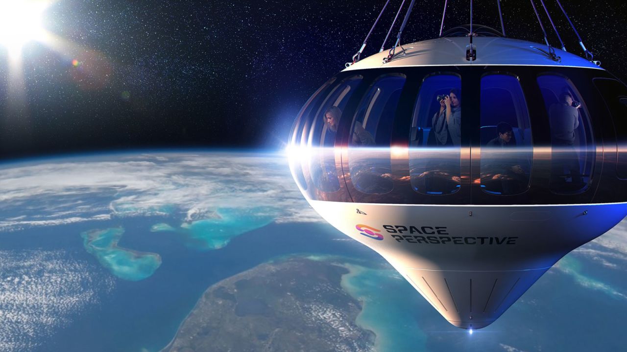 <strong>My beautiful balloon:</strong> This artist's rendering shows Spaceship Neptune, a space-balloon designed by human flight company Space Perspective and UK design studio PriestmanGoode. 