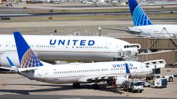 NEWARK, NEW JERSEY - SEPTEMBER 29: United Airlines planes are seen at Newark International Airport in New Jersey, United States on September 29, 2021. United Airlines is firing employees over its vaccine mandate. (Photo by Tayfun Coskun/Anadolu Agency via Getty Images)