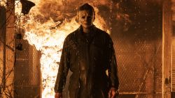 Michael Myers (aka The Shape) in Halloween Kills, directed by David Gordon Green.