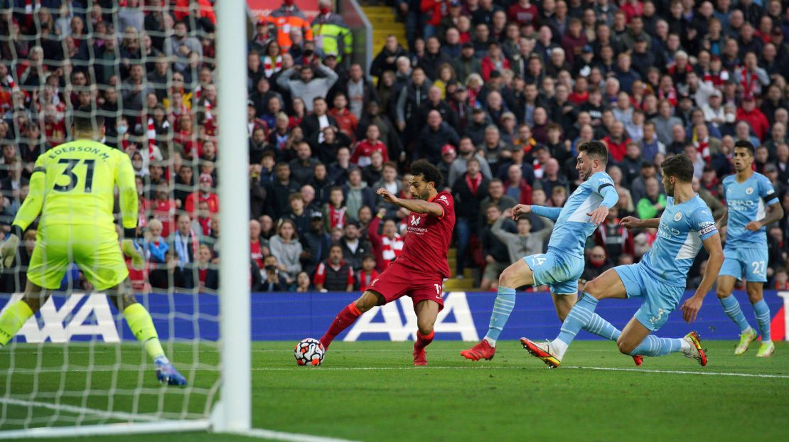 Salah restores Liverpool's lead against Manchester City.